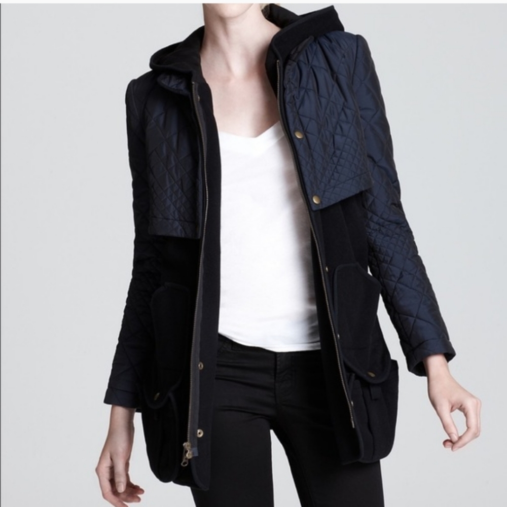 NWOT Gryphon Field Jacket Vest 3 in 1 Convertible Hooded Colorblock Coat S